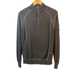 Buckle Black Label Slim Fit Zip Sweater Gray Mens Medium/ Large